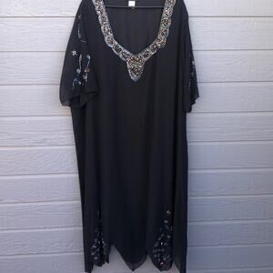 Vintage Ulla Popken 28/30 sheer lined A-line dress